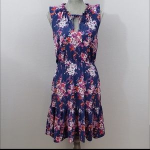 Nicole Miller dress floral blue a-line